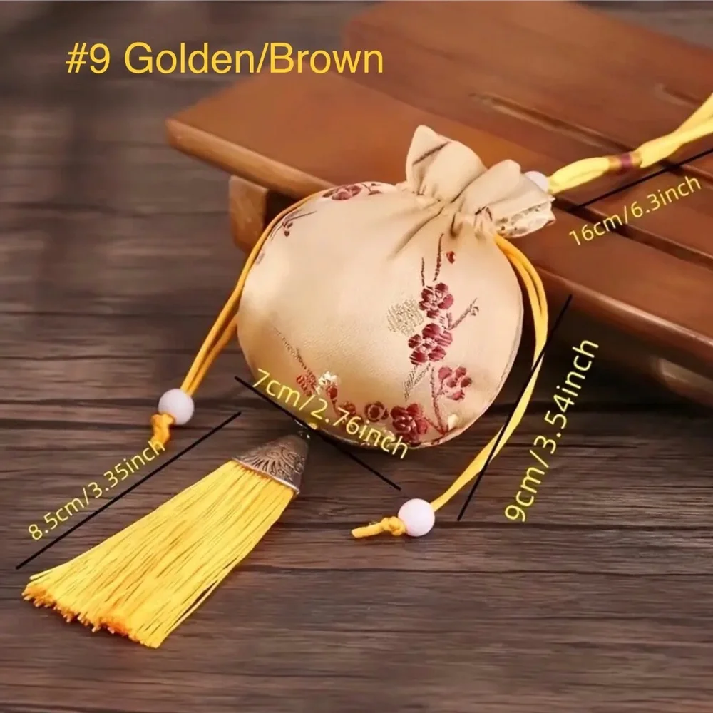 One Small Draw String Purse - Gift Bag - Sachet Bag with Tassel (u choose color)